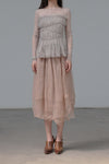Marc Le Bihan Silk Skirt Six-layer Tulle 25930 Series French Hand-dyed MLB-25930-SKIN Skin Color